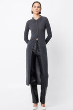Maine Longline Cardigan in Charcoal | FINAL SALE