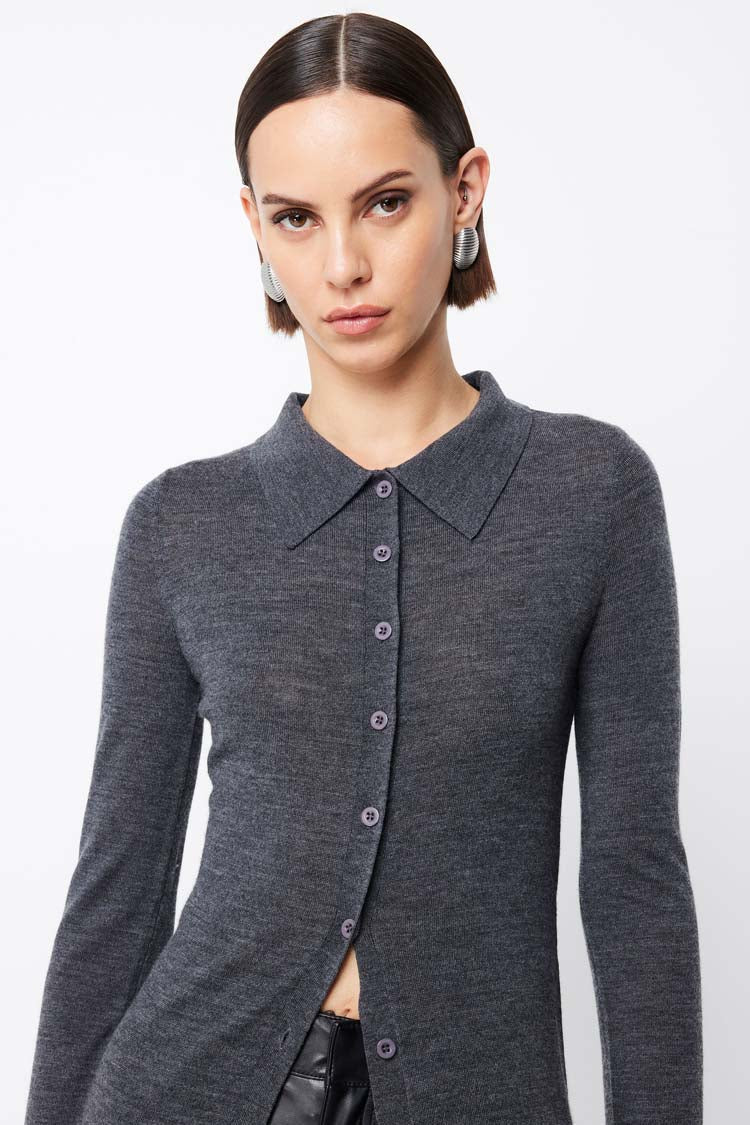 Maine Longline Cardigan in Charcoal | FINAL SALE