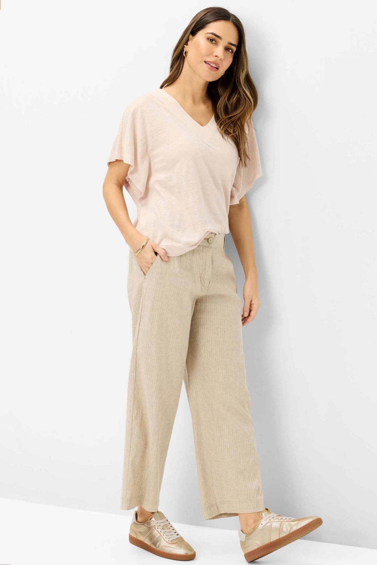 Maine S Wide Leg Pant in Light Mocha