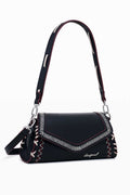 Manhattan Shoulder Bag w Stitching in Black