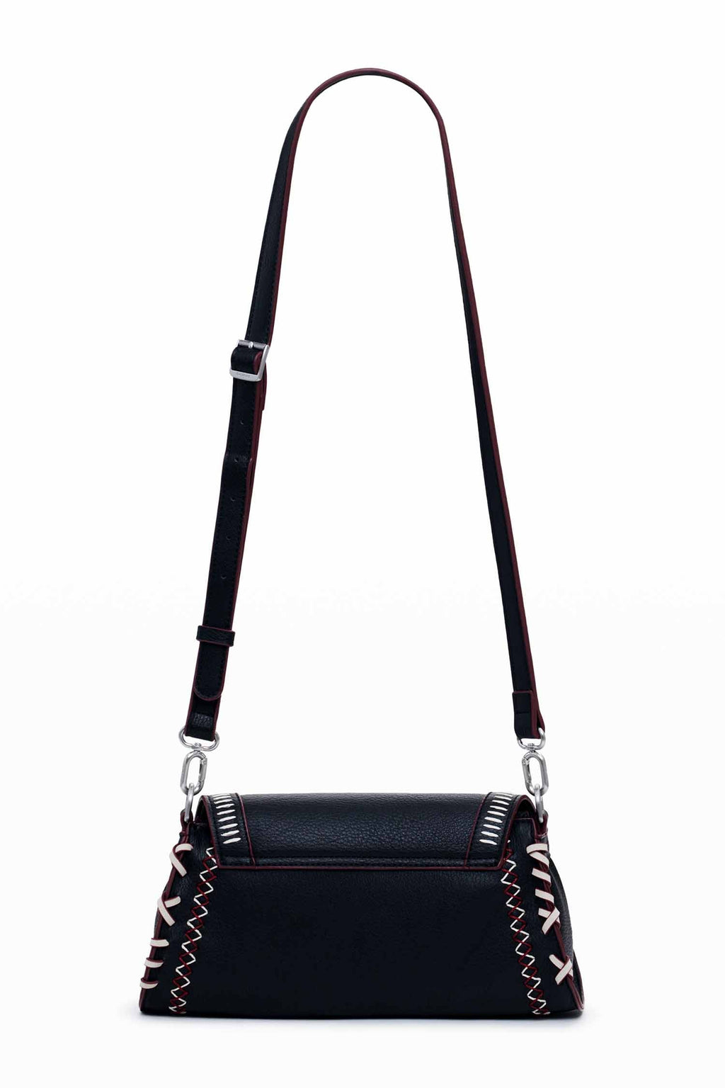 Manhattan Shoulder Bag w Stitching in Black