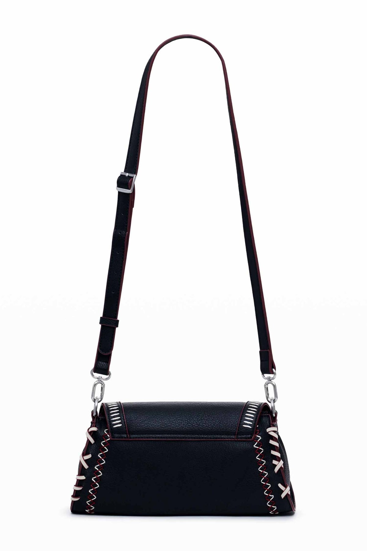Manhattan Shoulder Bag w Stitching in Black