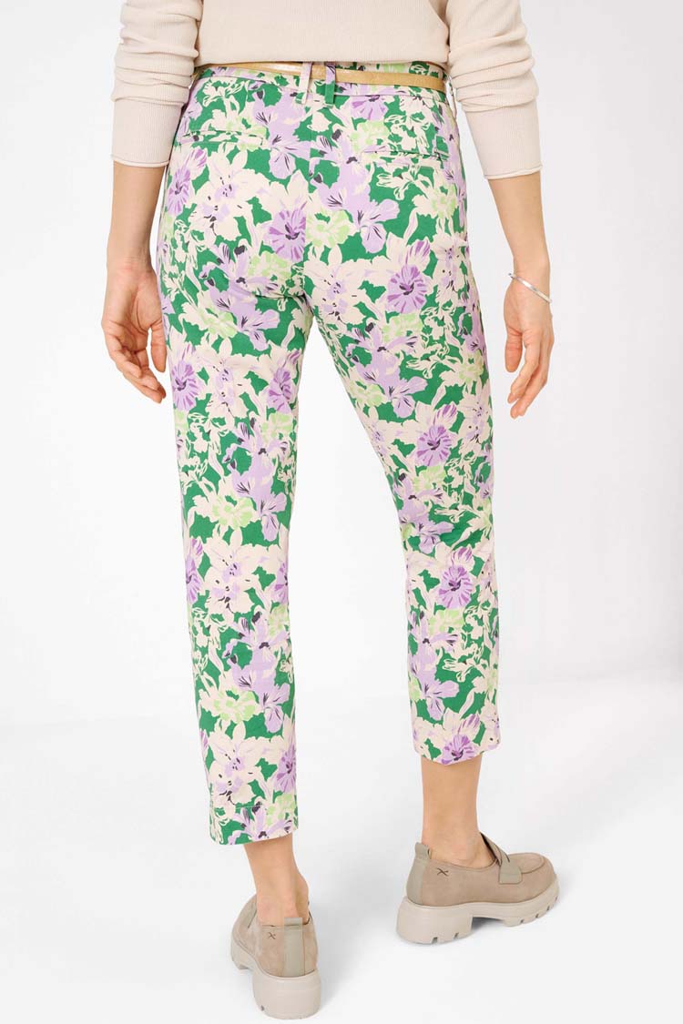 Mara S Green Floral Printed Chinos