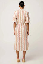 Marcelle Braided Trim Dress in Gilded Frond