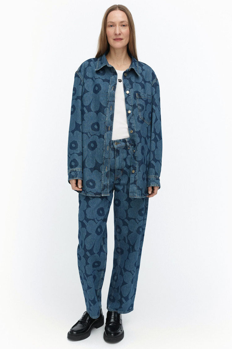 Maridenim Barrel Unikko Cotton Jeans in Mid Indigo