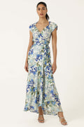 Mariette Wrap Dress in Blue Iris