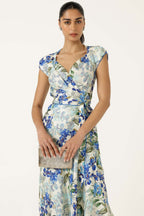 Mariette Wrap Dress in Blue Iris