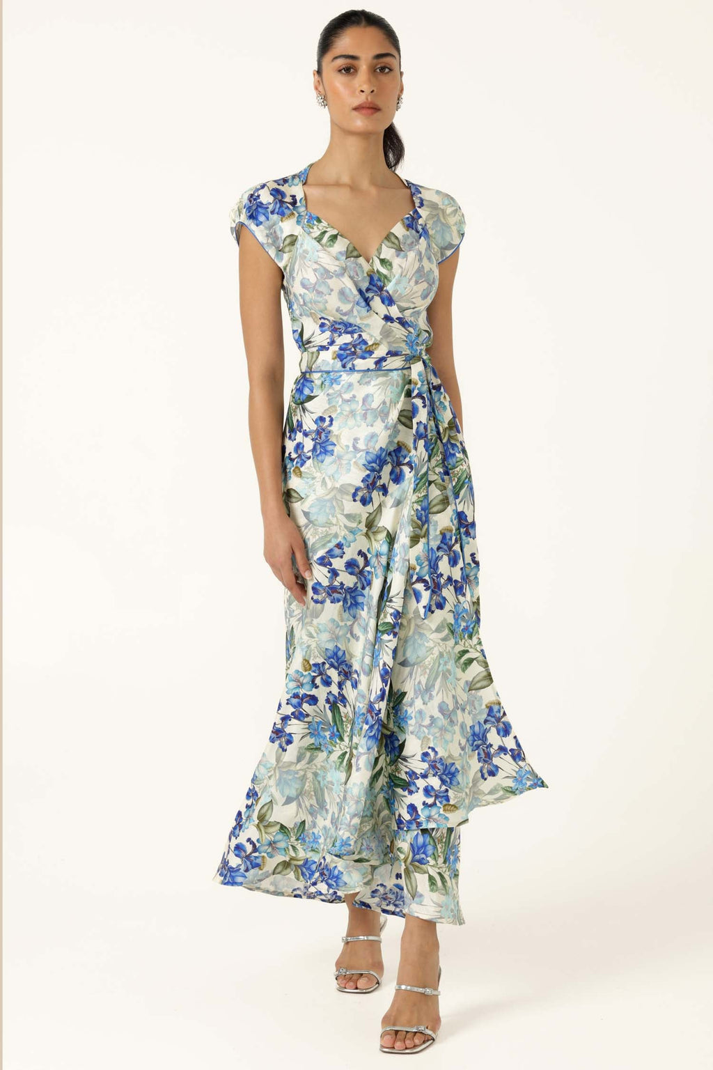 Mariette Wrap Dress in Blue Iris