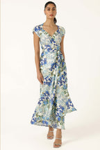 Mariette Wrap Dress in Blue Iris