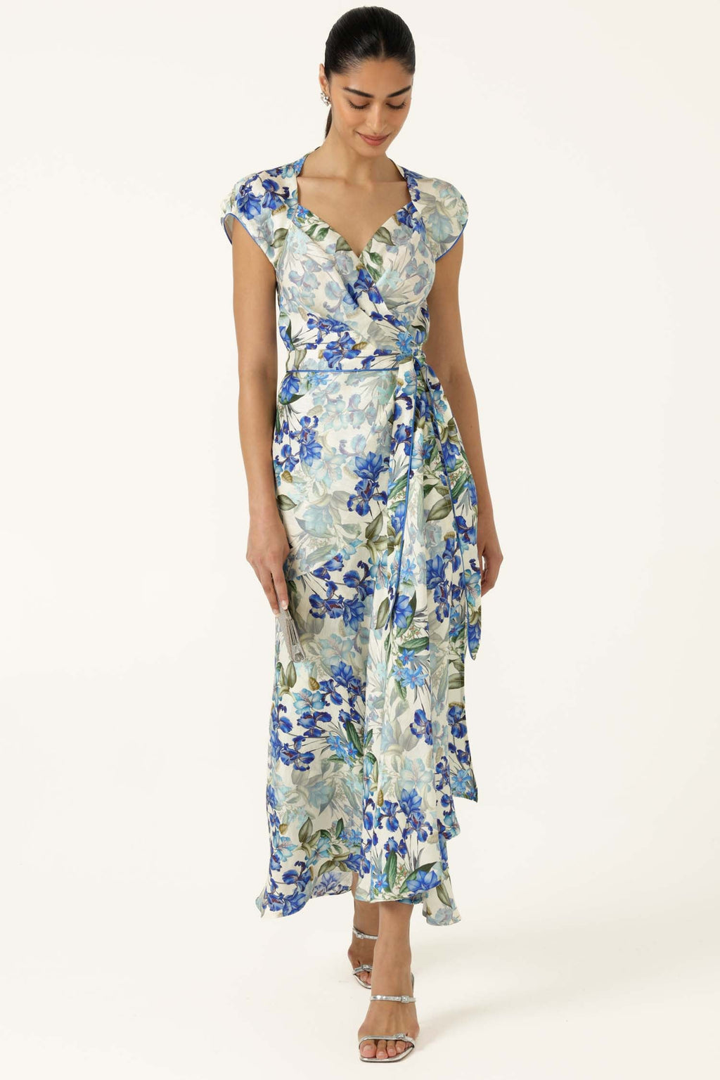 Mariette Wrap Dress in Blue Iris