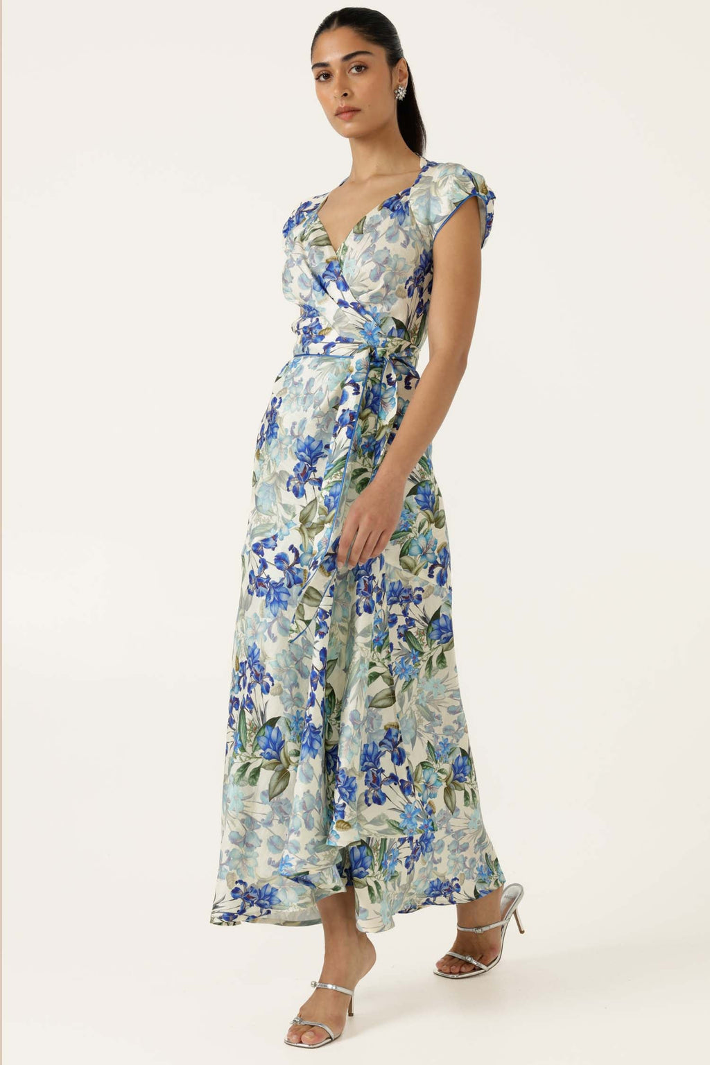 Mariette Wrap Dress in Blue Iris