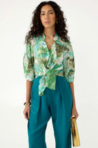 Meganisi Blouse in Green Turquoise