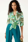 Meganisi Blouse in Green Turquoise