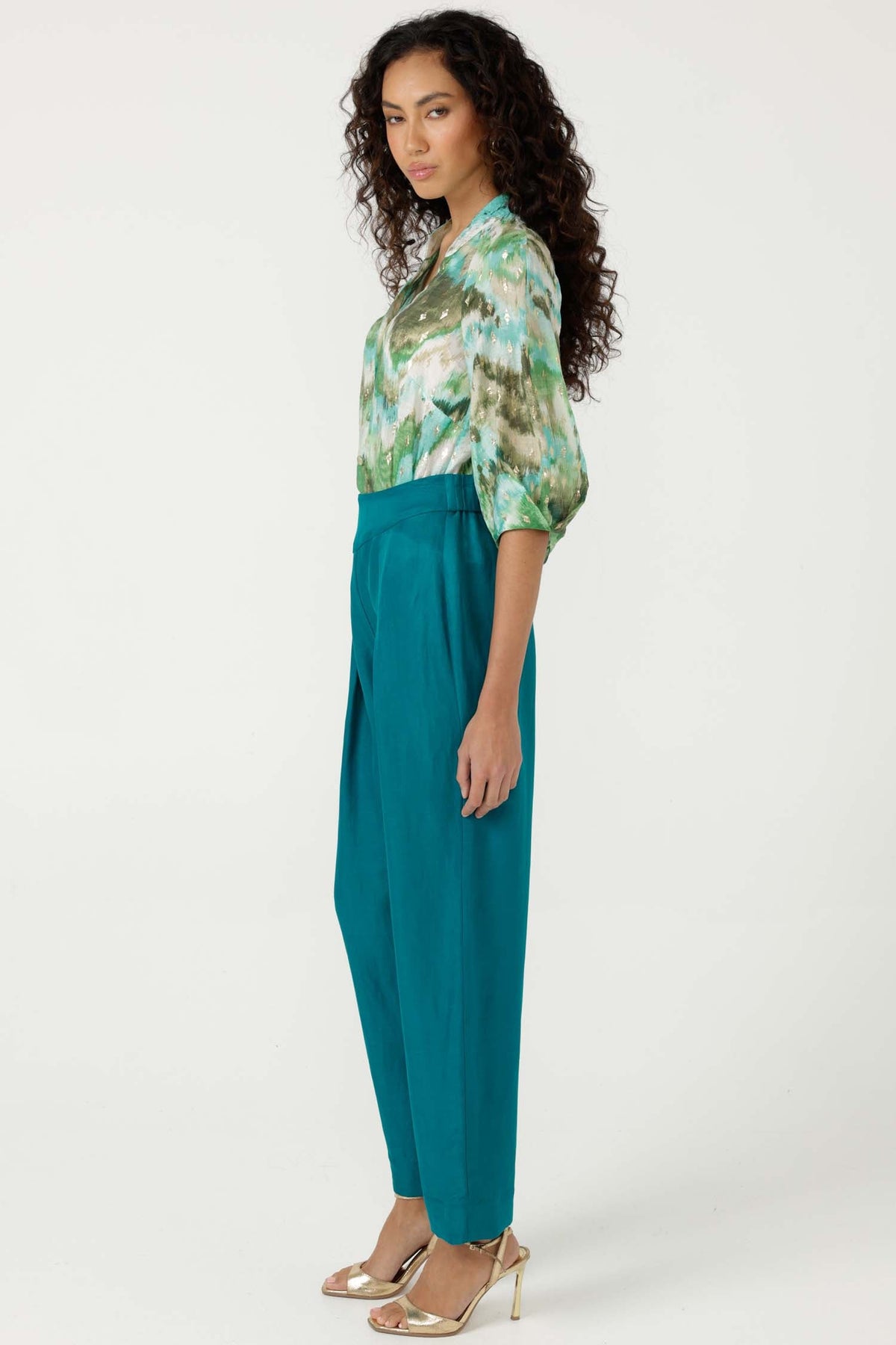 Meganisi Blouse in Green Turquoise