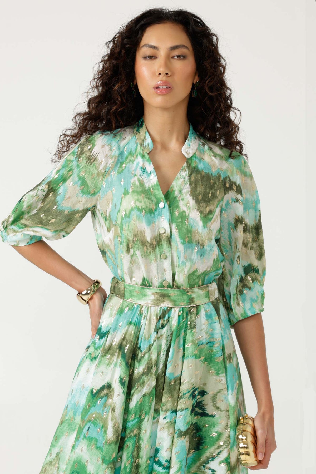 Meganisi Blouse in Green Turquoise