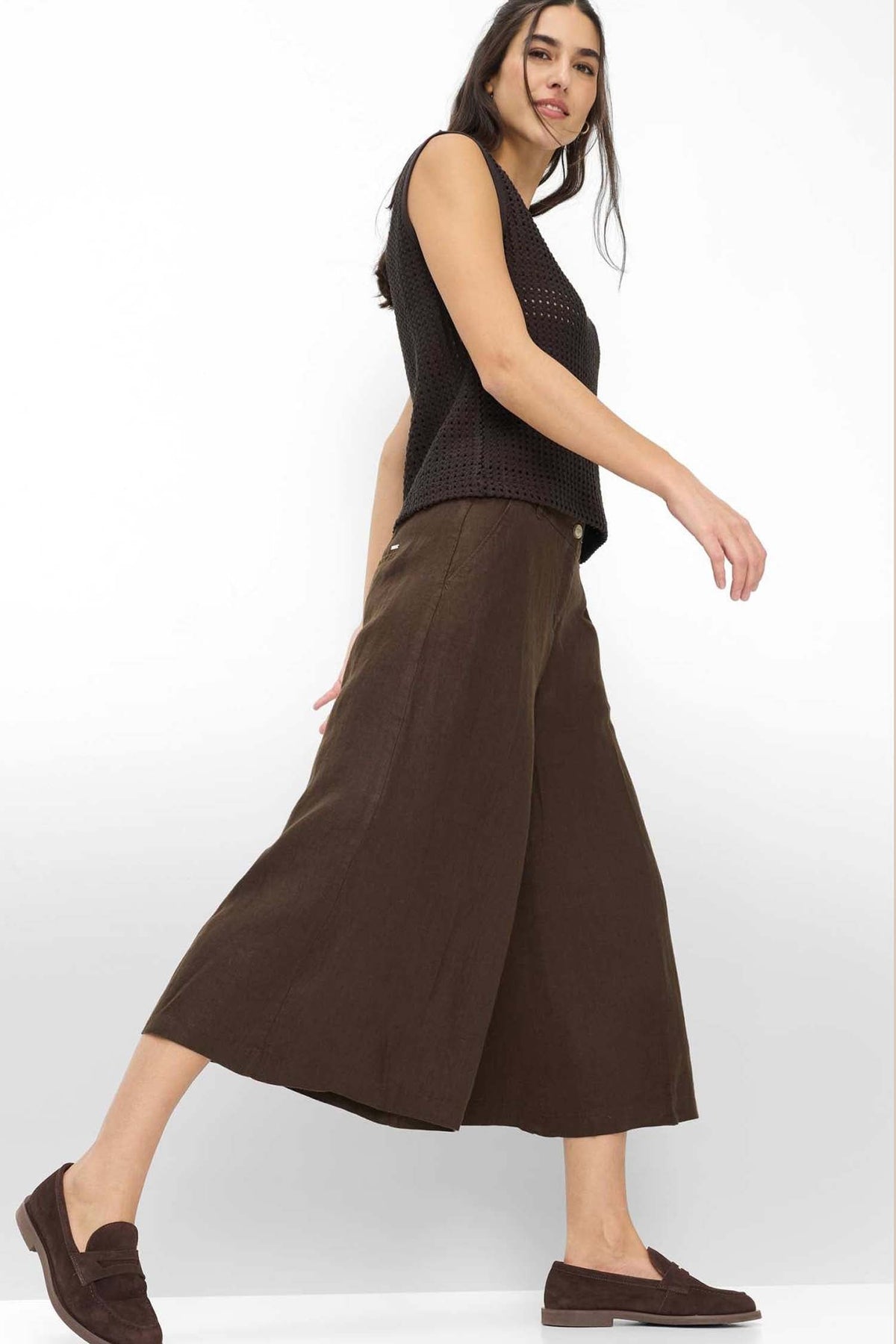 Melli S Extra Wide Leg Pant in Coffee