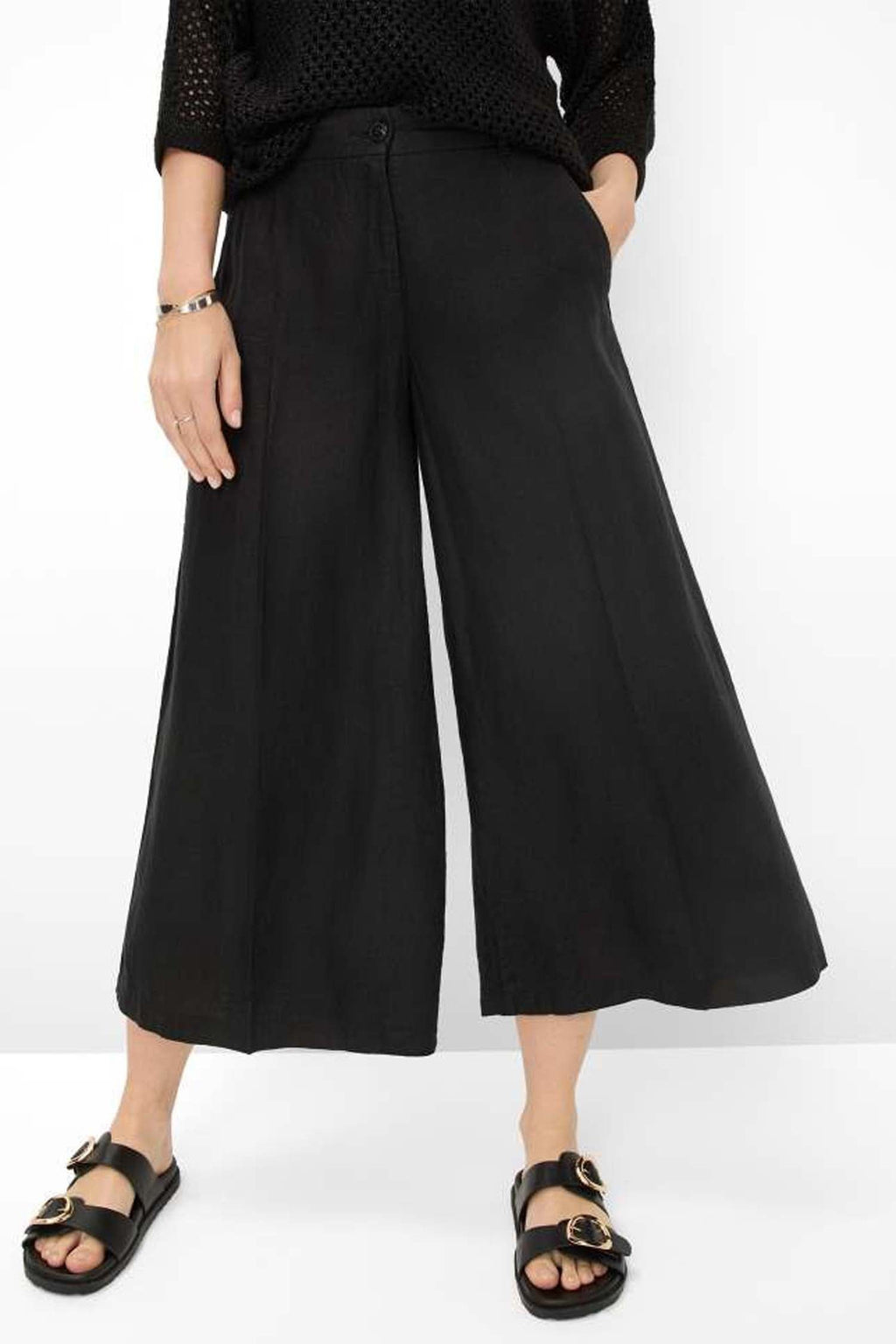 Melli S Wide Chino Pants in Black