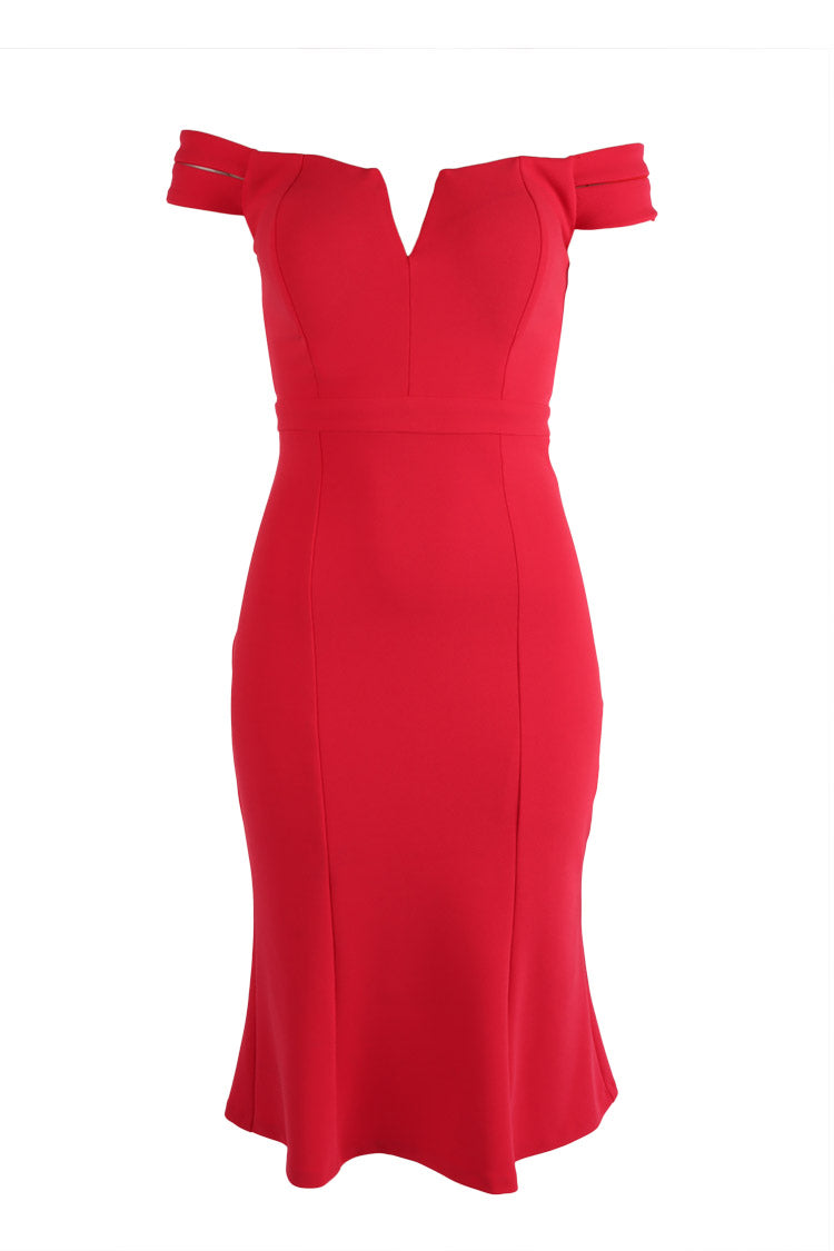 Mia Midi Dress in Flamingo | FINAL SALE