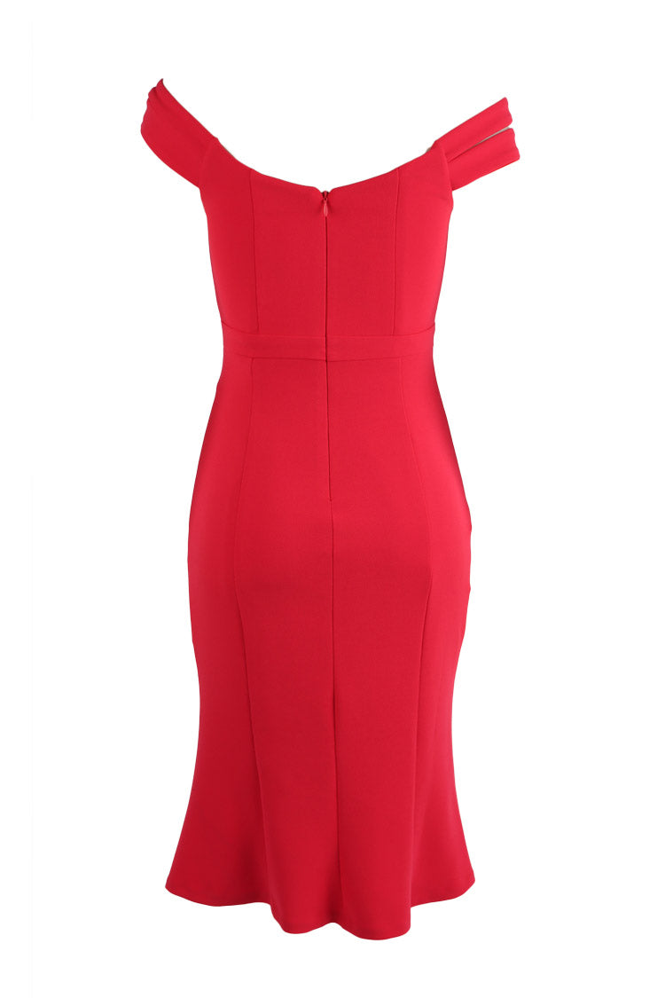 Mia Midi Dress in Flamingo | FINAL SALE