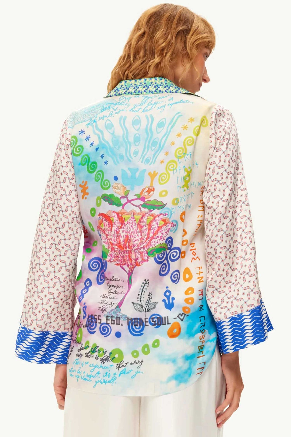 Mia String Tie Collar Blouse in Runic Whisper