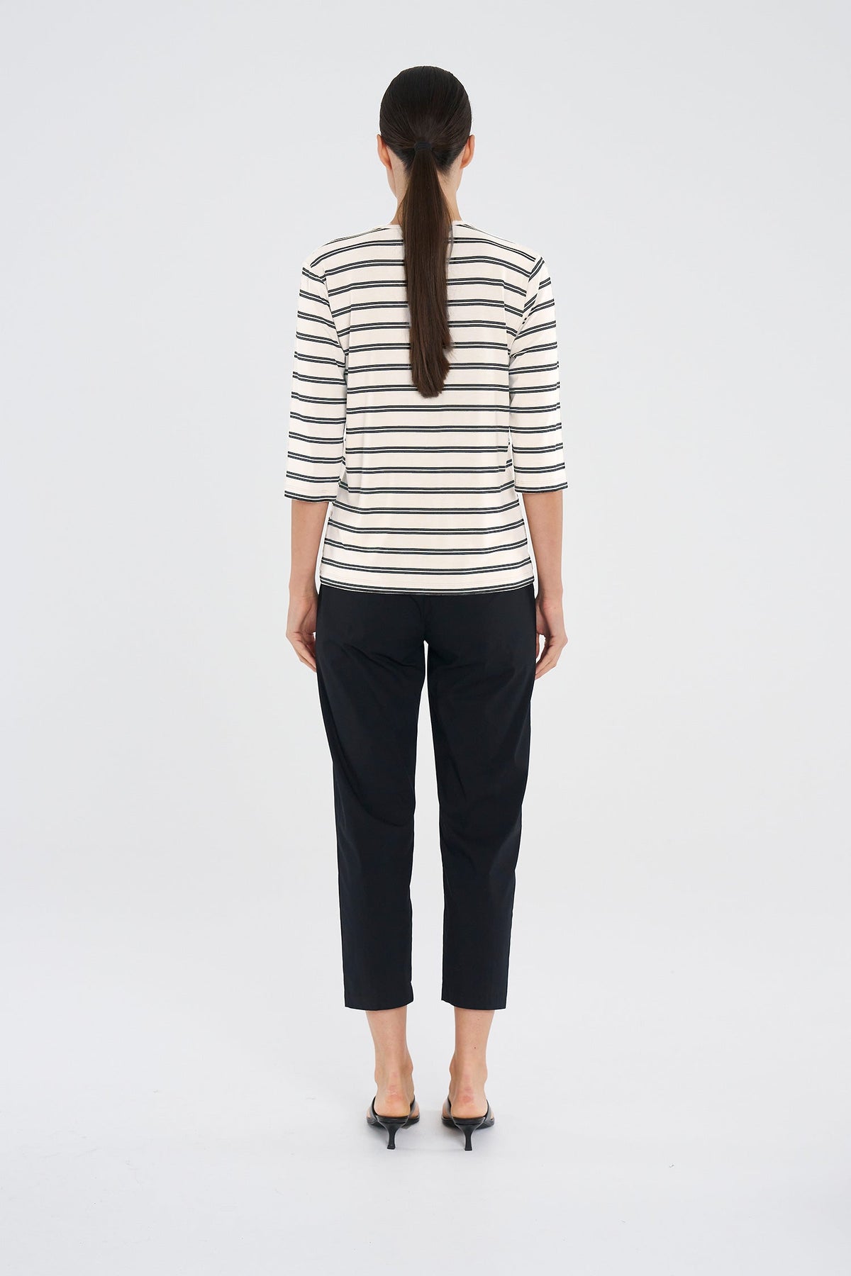 Mid SL Top in White/Black Stripe