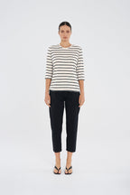 Mid SL Top in White/Black Stripe