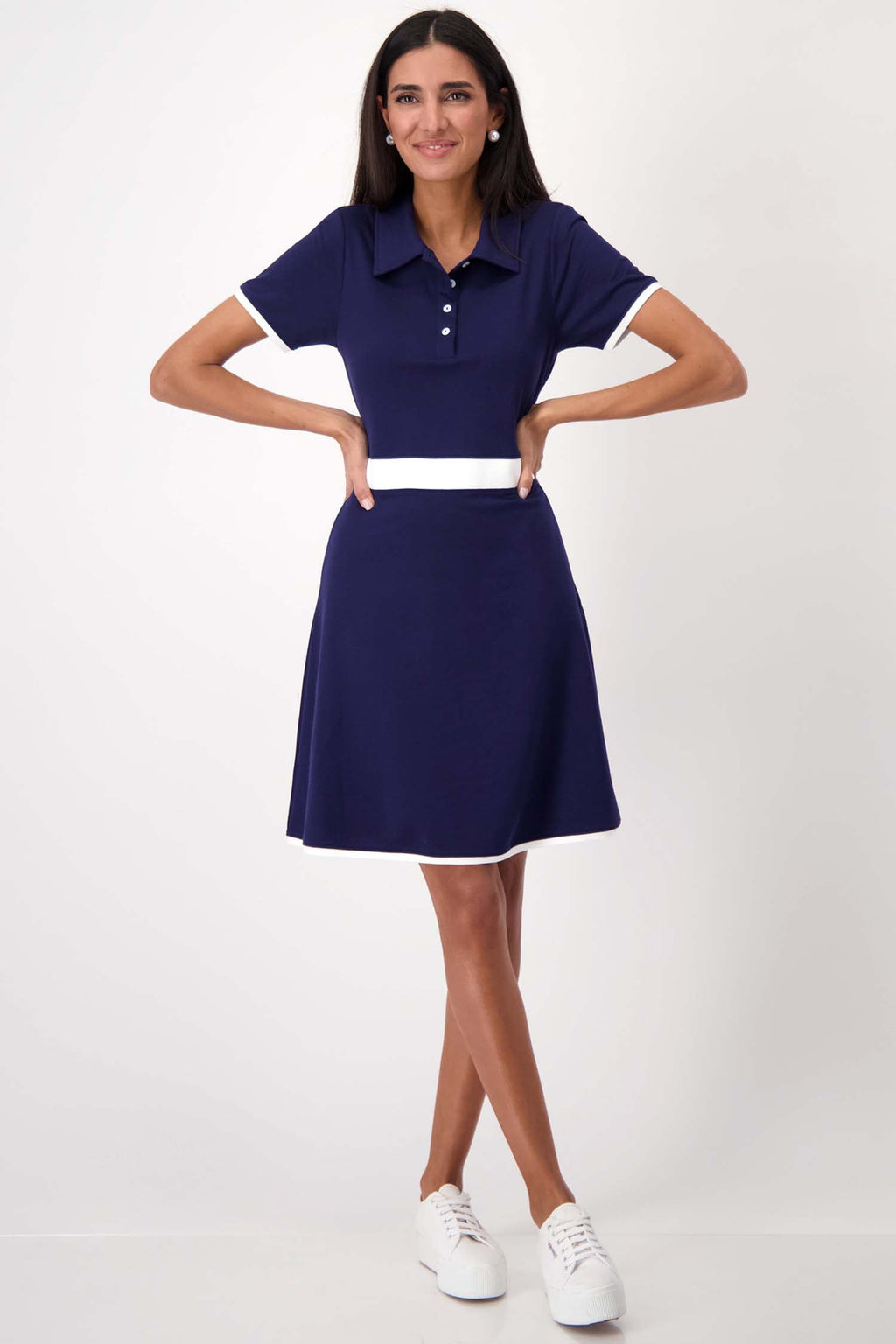 Mini Polo Dress w Contrast Stripe