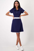 Mini Polo Dress w Contrast Stripe