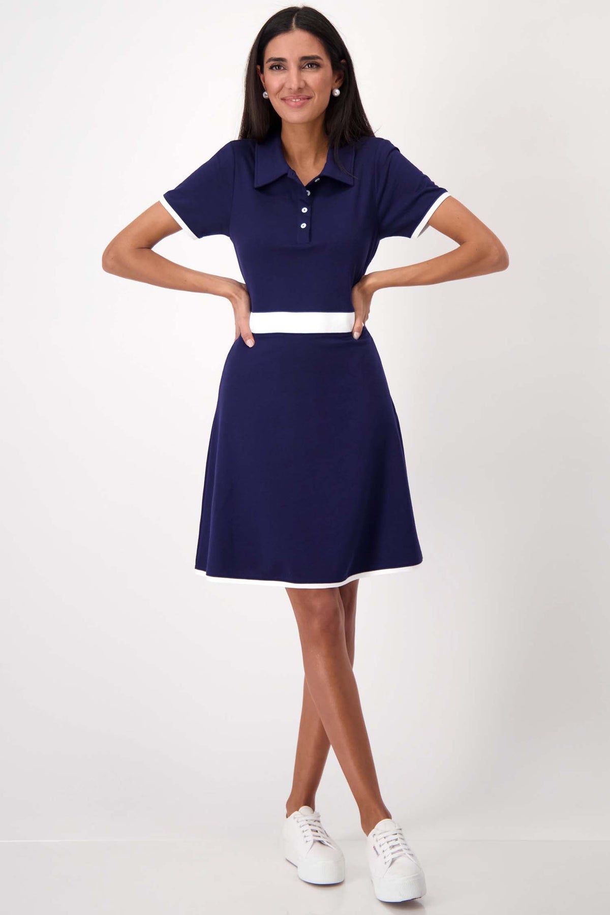 Mini Polo Dress w Contrast Stripe