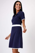 Mini Polo Dress w Contrast Stripe