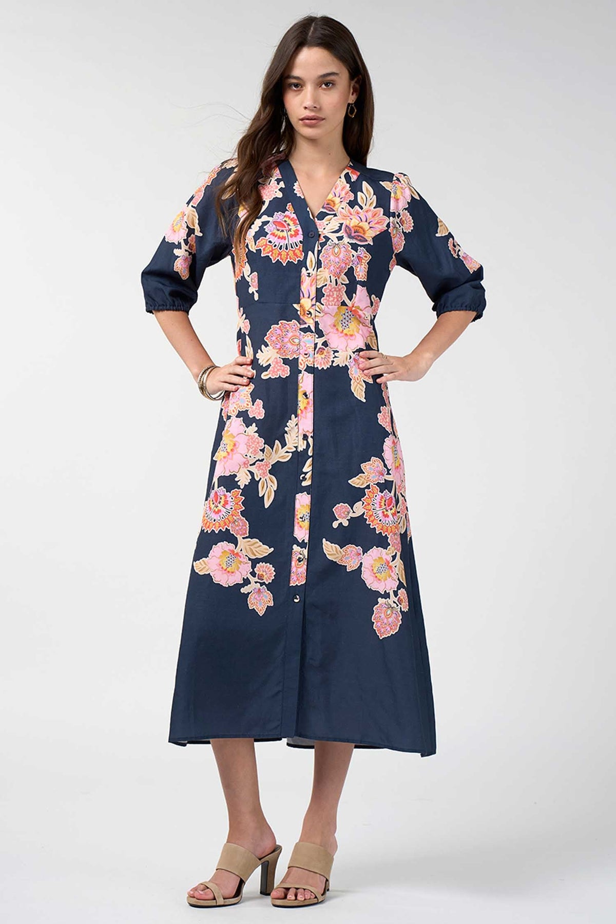 Mirissa Shirt Dress in Indigo Multi