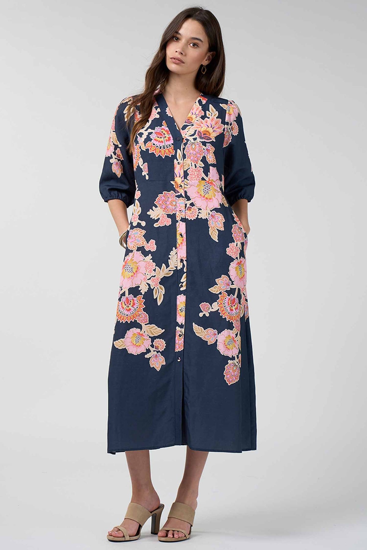 Mirissa Shirt Dress in Indigo Multi