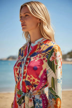 Mosaic Flowers Midi Dress