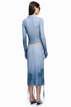 Musa Midi Skirt in Denim Floral