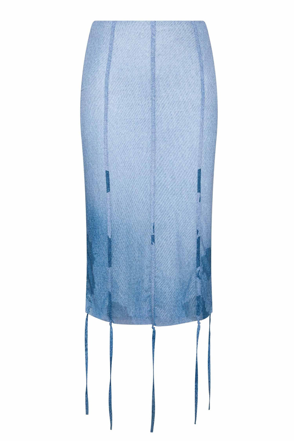 Musa Midi Skirt in Denim Floral