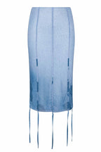 Musa Midi Skirt in Denim Floral