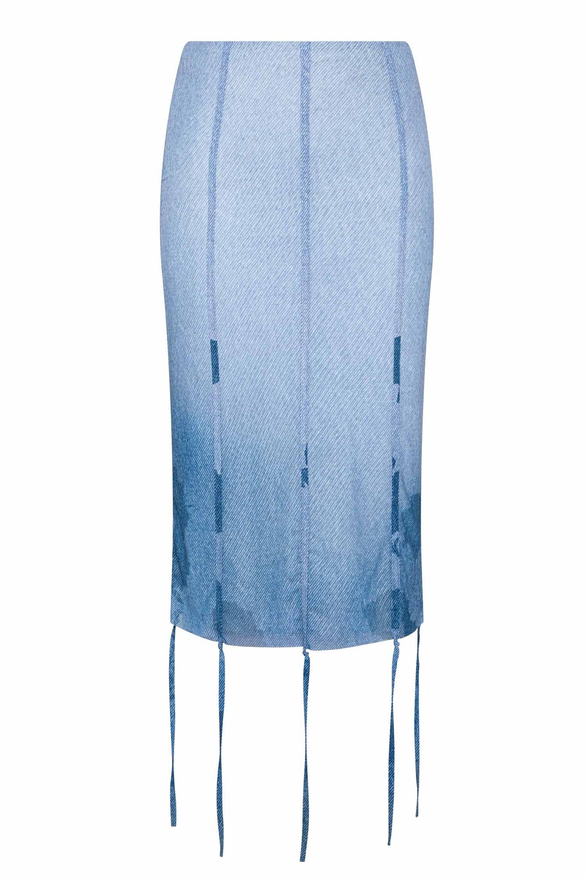 Musa Midi Skirt in Denim Floral