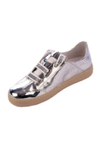 Naltar Smooth Leather Sneakers in Silver Shine