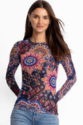 Natalie Long Sleeve Mesh Tee in Padma