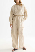 Noa High-Rise Wide Leg 30" Pants in Fog