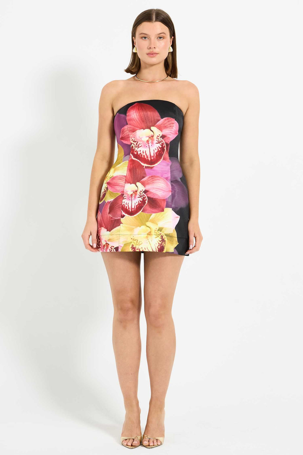 Nova Strapless Mini Dress in Black Orchid | FINAL SALE