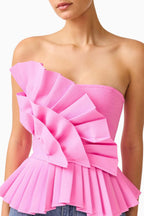 Orelia Pleated Top in Candy Pink