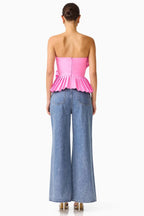 Orelia Pleated Top in Candy Pink