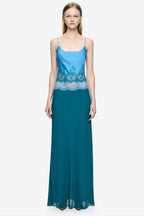 Orsina Scoop Maxi Dress in Azure Blue/Jade