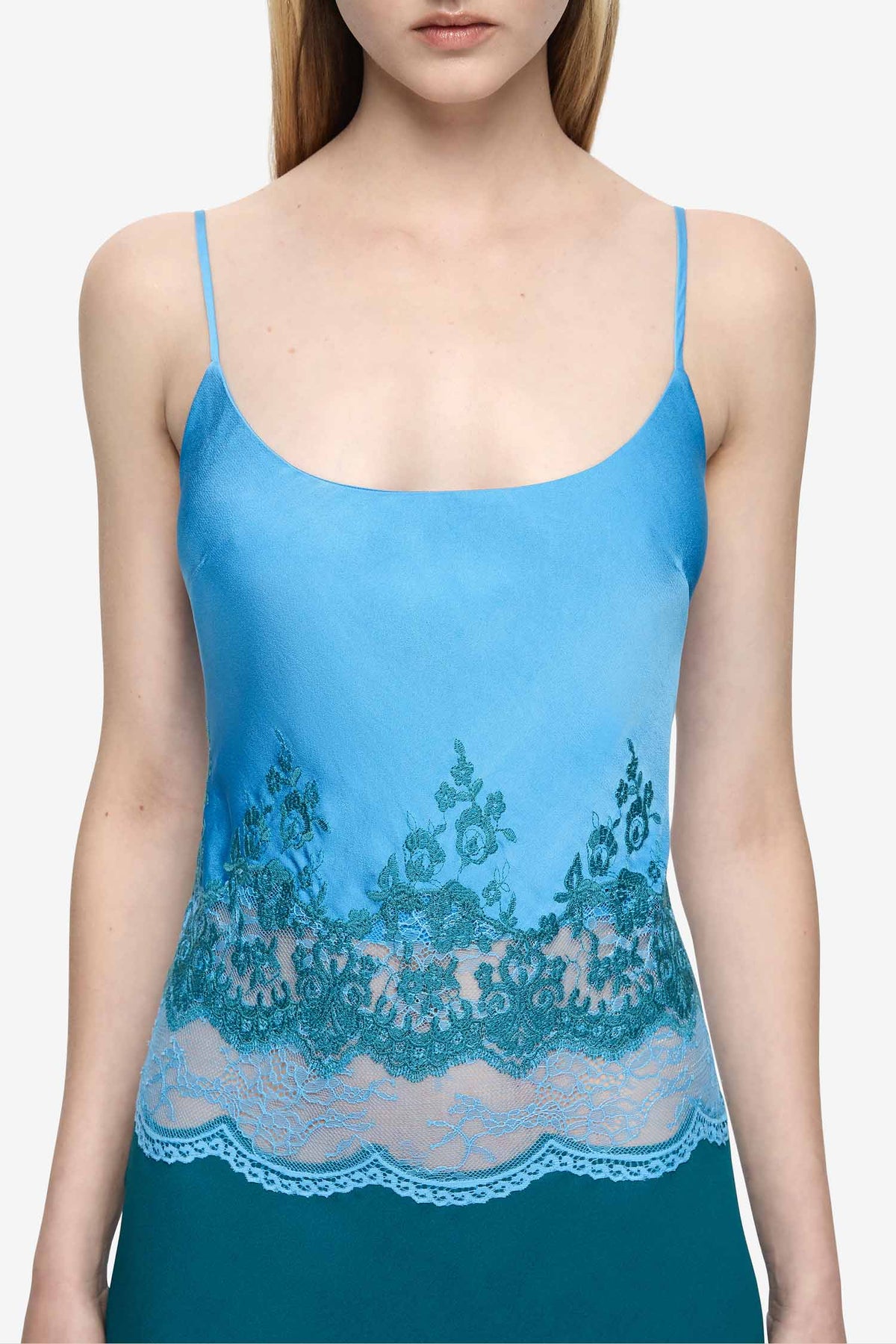 Orsina Scoop Maxi Dress in Azure Blue/Jade