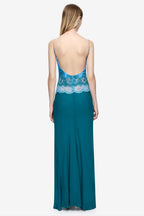 Orsina Scoop Maxi Dress in Azure Blue/Jade