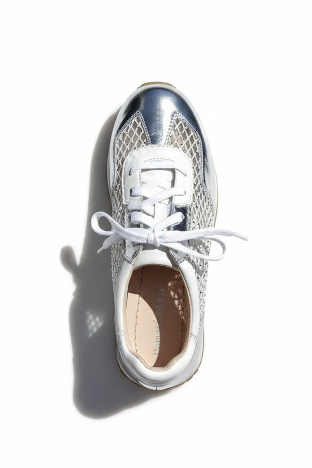 Paget Jewelled Sneakers in Silver White