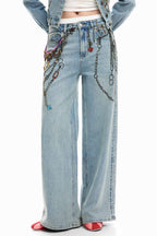 Paint Denim Jeans in Medium Wash