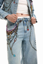 Paint Denim Jeans in Medium Wash