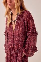 Paquita Dress in Red Mirage
